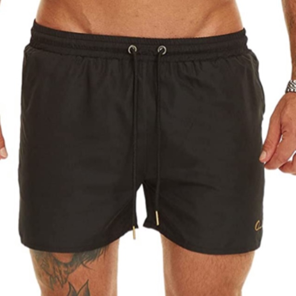 Ouber Light Quick Dry Black Training Running Swimming Workout Shorts Sz Large